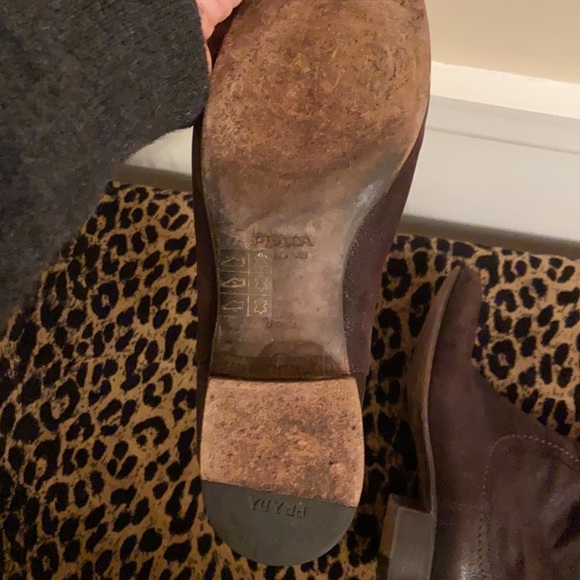 Prada Oiled Leather Flat Bootie VGC 36.5 - Picture 4 of 10